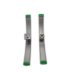 Puxador curvo com 1 furo 27cm para porta de vidro e portão - Cromado - 2