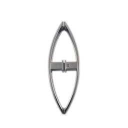 Puxador curvo com 1 furo 27cm para porta de vidro e portão - Cromado - 3