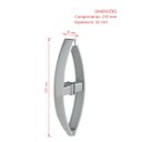 Ver imagem 4 de Puxador curvo com 1 furo 27cm para porta de vidro e portão - Cromado
