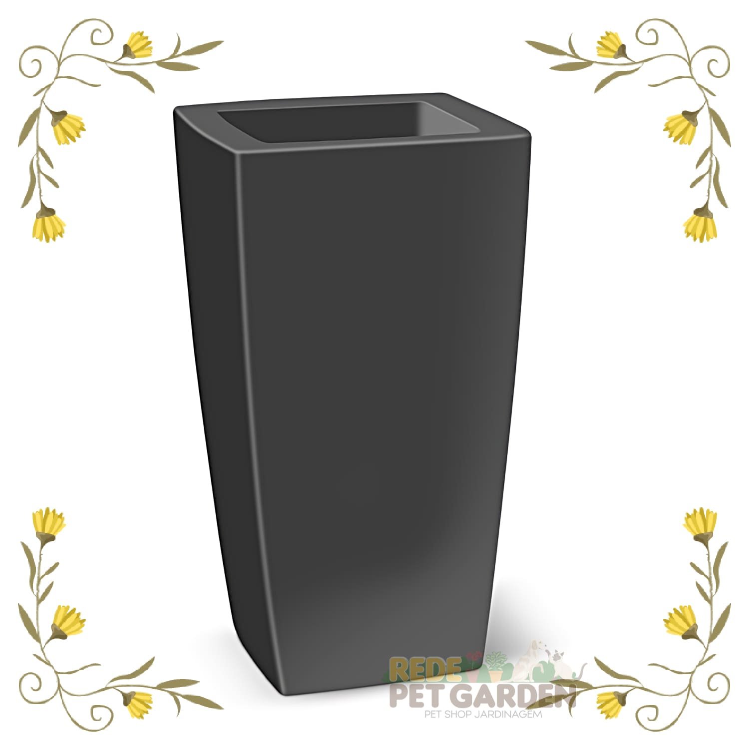 Vaso para Planta Polietileno Nutriplan Trapézio Preto - 4