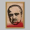 Quadro Filme O Poderoso Chefão Marlon Brando Old Paper - 60x40cm - Moldura Caixa Madeira - 1