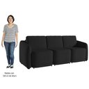 Ver imagem 4 de Sofá Cama Casal para Sala 306cm Polska K04 Veludo Preto - Mpozenato