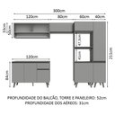 Ver imagem 4 de Armário de Cozinha Completa 300cm Cinza Nice Madesa 08