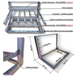 Kit Churrasqueira Completa Coifa Inox 90x60 e Braseiro 60x40 - 6