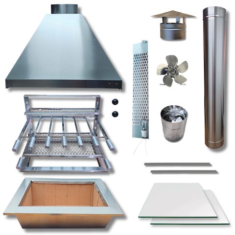 Kit Churrasqueira Completa Coifa Inox 90x60 e Braseiro 60x40