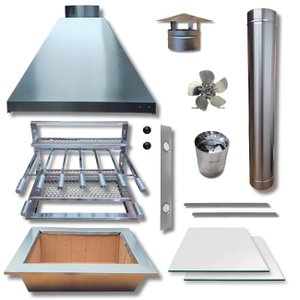 Kit Churrasqueira Completa Coifa Inox 90x60 e Braseiro 60x40