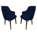 Ver imagem 1 de Kit 2 Cadeiras Decorativa Lara Suede Azul Marinho - Dominic Decor