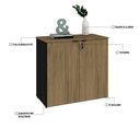 Ver imagem 3 de Armário Baixo com 02 Portas 75x80x42cm Wlab80 Preto Tx com Vermont Oak