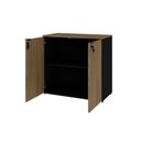 Ver imagem 5 de Armário Baixo com 02 Portas 75x80x42cm Wlab80 Preto Tx com Vermont Oak