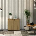 Ver imagem 4 de Armário Baixo com 02 Portas 75x80x42cm Wlab80 Preto Tx com Vermont Oak
