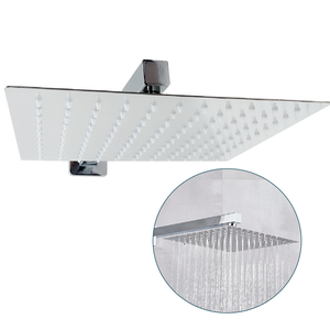 Ducha Chuveiro Quadrada Inox Cromada 30x30 Braço 40 Cm Slim