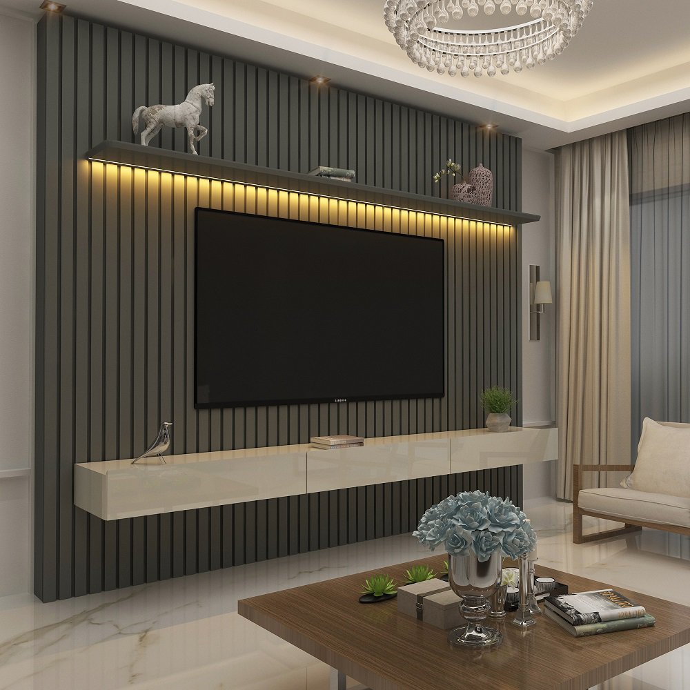 Home Para Tv Ripado Led Nobre 230 Grafite Off White - Gelius ...