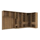 Ver imagem 3 de Guarda Roupa Quarto Modulado Casal Adapt 6 Peças Nogueira/Azul Profundo 474cm x 185cm - Kappesberg