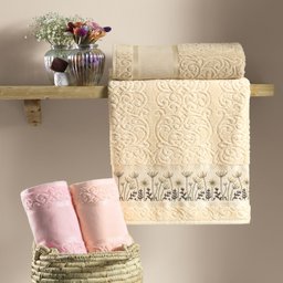 TOALHA BANHÃO PARA BORDAR KARSTEN MELINA 90X150CM:Rosa Quartzo - 2
