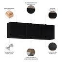 Ver imagem 4 de Armário Aéreo de Cozinha 120cm 3 Portas Classic P11 Preto - Mpozenato