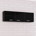 Ver imagem 2 de Armário Aéreo de Cozinha 120cm 3 Portas Classic P11 Preto - Mpozenato