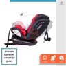 Cadeira Bebê Auto 0 A 36kg Isofix Rotação 360º Baby Style Vermelho - 3