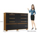 Ver imagem 3 de Cômoda Sapateira Siena 6 Gavetas Carvalho Americano Preto Tx - Incorplac