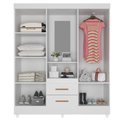 Ver imagem 4 de Guarda Roupa Casal Capela com Cômoda 4 Gavetas Lite Branco Brilho - Móveis Leão