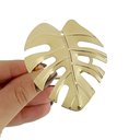 Ver imagem 6 de Kit 4 Pçs Anel Porta Guardanapo De Tecido Pano Metálico Folha Costela de Adão Argola Prendedor