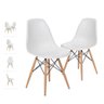 Kit 02 Cadeiras Eames Charles Eiffel - Branco Branco - 7