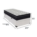 Ver imagem 3 de Cama Box Baú e Colchão Airtech 150 Espuma D45 Solteiro Ortobom Solteiro Branco