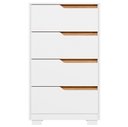 Ver imagem 6 de Cômoda para Quarto Pequena 4 Gavetas 70cm Lody A04 Flex Branco Freijó - Lyam Decor
