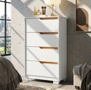 Ver imagem 1 de Cômoda para Quarto Pequena 4 Gavetas 70cm Lody A04 Flex Branco Freijó - Lyam Decor