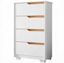 Ver imagem 7 de Cômoda para Quarto Pequena 4 Gavetas 70cm Lody A04 Flex Branco Freijó - Lyam Decor