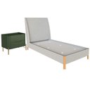 Ver imagem 2 de Cama Solteiro com Cabeceira e Mesa de Cabeceira 100% Mdf Cor:linho Aluminio com Musgo