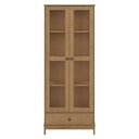 Ver imagem 2 de Cristaleira Rústica para Sala de Jantar Madeira Maciça 2 Portas Vidro 1 Gaveta Ethos F06 Freijó - Ly