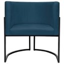 Ver imagem 3 de Poltrona Decorativa para Recepção Luna Suede Base de Ferro Preto