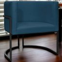 Ver imagem 2 de Poltrona Decorativa para Recepção Luna Suede Base de Ferro Preto