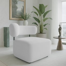 Poltrona Decorativa Orgânica Maya Bouclê Cinza - Pallazio - 2