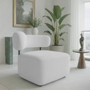 Ver imagem 2 de Poltrona Decorativa Orgânica Maya Bouclê Cinza - Pallazio