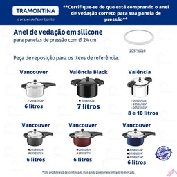 Borracha de Silicone Cristal Original Panela de Pressão Tramontina 24cm - 5