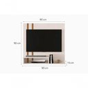 Ver imagem 3 de Painel para Smart TV Pompéia 90x90cm com Prateleira para Aparelhos Off/Cedro