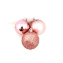 Ver imagem 2 de Jogo 18 Bolas Natal Mista Lisa, Glitter e Fosca Rosê 6cm - Master Christmas