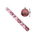 Ver imagem 3 de Jogo 18 Bolas Natal Mista Lisa, Glitter e Fosca Rosê 6cm - Master Christmas
