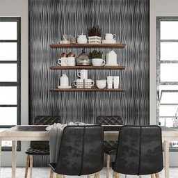 Papel de Parede Adesivo Lavavel Decor Onda Cinza Metalico - 4