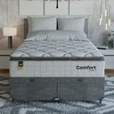 Ver mais imagens de Cama Box Baú Casal Bipartido Colchão Comfort Class Pillowtop Branco/suede Cinza