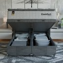 Ver imagem 6 de Cama Box Baú Casal Bipartido Colchão Comfort Class Pillowtop Branco/suede Cinza