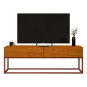 Ver imagem 1 de Rack Eros 140cm Minimalista e Moderno com 2 Gavetas Organizadoras e Base Metálica:naturale/cobre