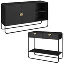 Ver imagem 1 de Balcao Buffet e Aparador 135 Cm Organica Nero Preto Artesano
