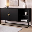 Ver imagem 2 de Balcao Buffet e Aparador 135 Cm Organica Nero Preto Artesano