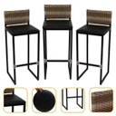Ver imagem 1 de Kit 3 Banquetas Quadrada Junco Cappuccino para Balcão Ilha Cozinha Área Gourmet Bancada Piscina Bar
