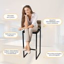 Ver imagem 4 de Kit 3 Banquetas Quadrada Junco Cappuccino para Balcão Ilha Cozinha Área Gourmet Bancada Piscina Bar