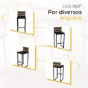 Ver imagem 5 de Kit 3 Banquetas Quadrada Junco Cappuccino para Balcão Ilha Cozinha Área Gourmet Bancada Piscina Bar