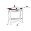 Ver imagem 5 de Bancada Aparador Mini Lavabo com Cuba 1 Gaveta Pés Luiz Xv Dália 3062 - Branco/imbuia Glazer