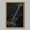 Quadro Guitarra Lousa Rock School - 60x40cm - Moldura Caixa Madeira - 1